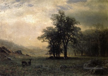 Albert Bierstadt œuvres - Cerf dans un paysage Albert Bierstadt